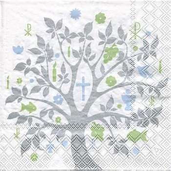 Serviettes en papier arbre communion 33 x 33 cm 20 Serviettes en papier arbre