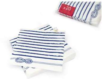 20 mini serviettes cocktail en papier « Noeud mari