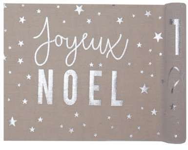 CHEMIN TABLE NOËL ARGENT 28CMX3M CHEMIN TABLE NOËL ARGENT 28CMX3M