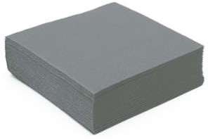 Serviette cocktail papier micro gaufrée gris (25 cm) Serviette cocktail papier