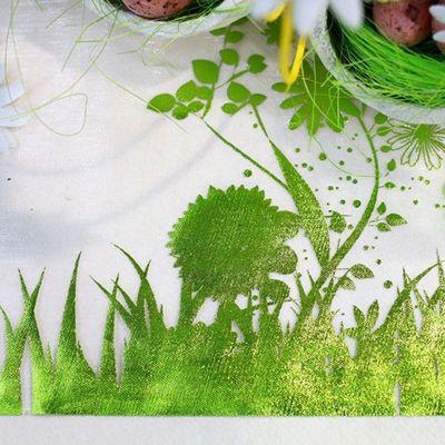 CHEMIN DE TABLE DESSIN JARDIN VERT 30 CM X 5 M