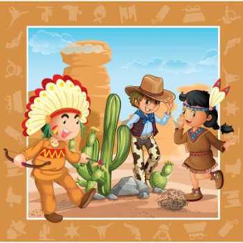 20 Serviettes Indiens et Cowboys