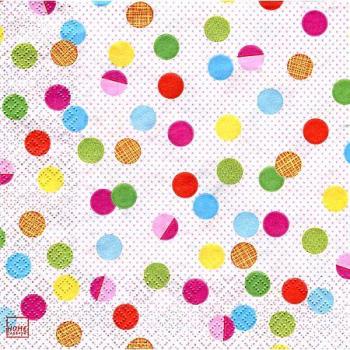 Serviettes en papier pois multicolores
