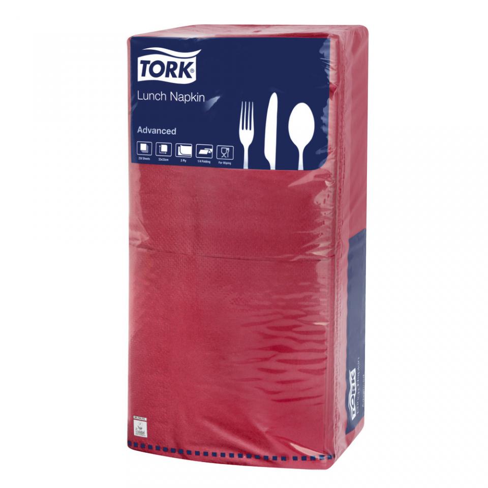 200 serviettes de table Lunch Tork bordeaux