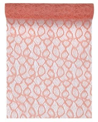 CHEMIN DE TABLE DENTELLE CORAIL 28 CM X 5 M