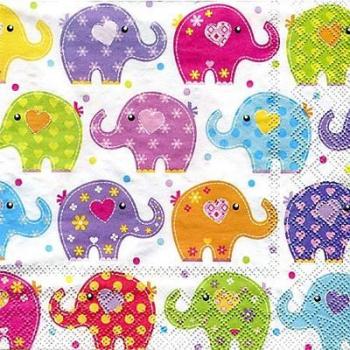 Serviettes en papier éléphants