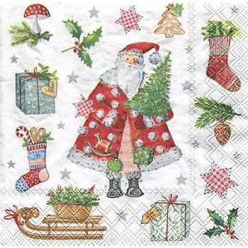 Serviettes en papier Père Noël 33 x 33 cm 20 pièces Serviettes en papier Père