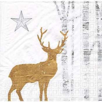 Serviettes en papier cerf doré