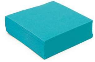 Serviette cocktail papier micro gaufrée turquoise (25 Serviette cocktail papier