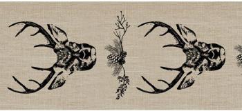 CHEMIN TABLE TOILE CERF NOIR 29 CM*5M