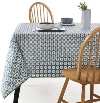 Nappe imprimée HELIA polycoton enduit anti-taches