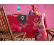 Nappe ronde 100% coton enduit antitache rosace fle