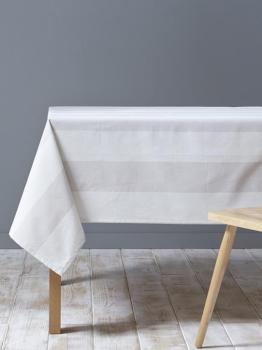 Nappe rayée coton enduit rayé grège Nappe rayée coton enduit rayé