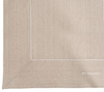 Nappe 150x150cm en lin coloris beige - ST TROPEZ