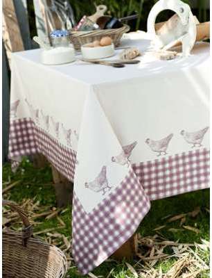 Nappe en tissu carrée 180x180 cm VICHY POULE