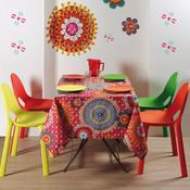 Nappe 100% coton enduit antitache rosace géométriq