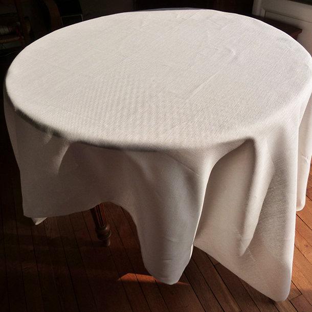 Nappe spéciale grande table-100% lin-Blanche ( 180