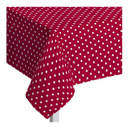 Nappe en coton enduit rouge à pois 150x150cm Rouge