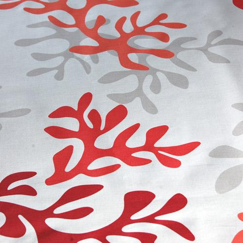 Nappe en coton enduit Corail Rouge Fleur de Soleil