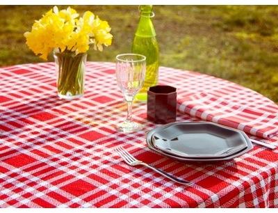 Nappe ovale coton carreaux rouge ou bleu Nappe ovale coton carreaux