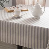 Nappe rectangulaire larges rayures coton/polyester