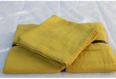 Harmony - Nappe en lin lave Nais jaune curry