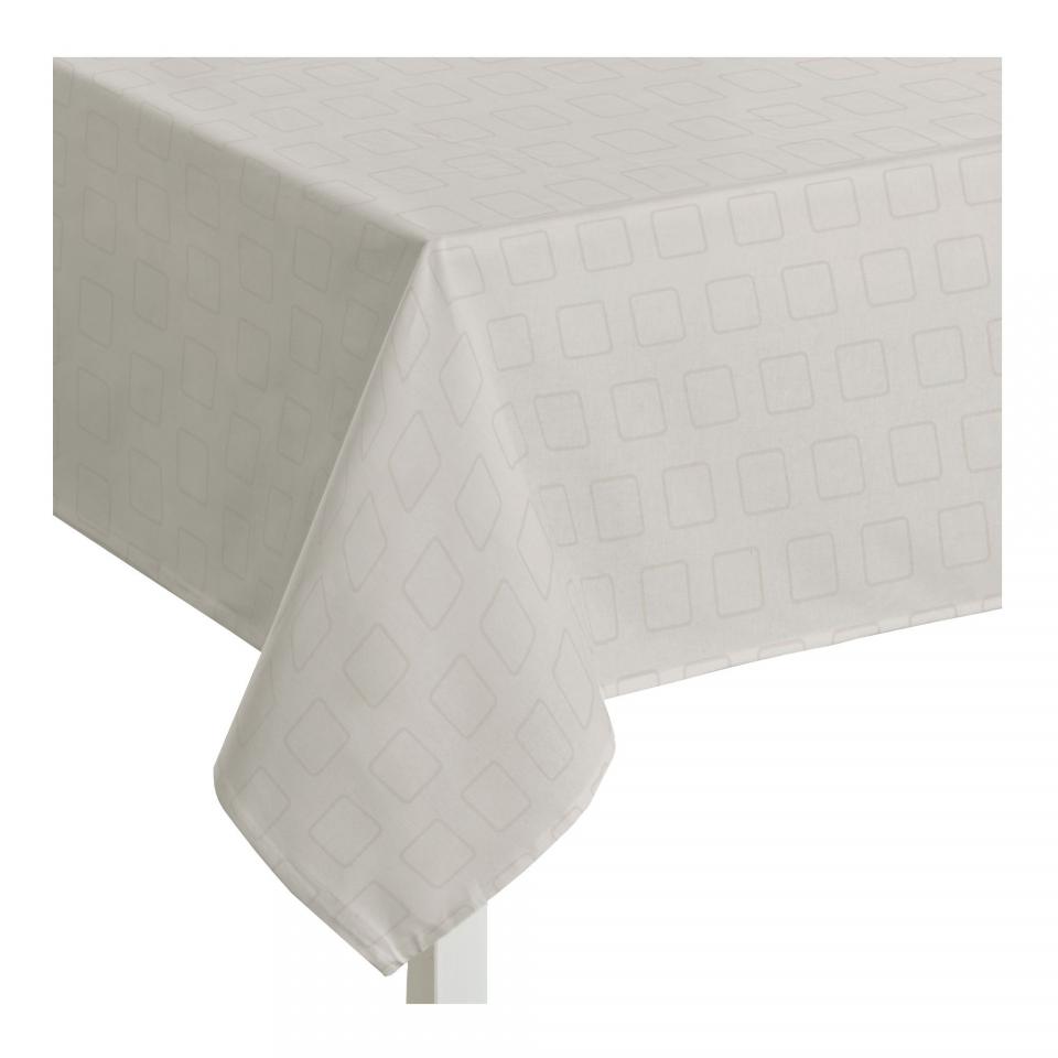 Nappe rectangulaire en coton jacquard beige 150x30