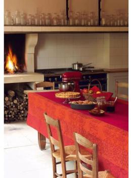 Nappe Le Jacquard Français 175x320 Villa Toscane Rouge Nappe Le Jacquard Français