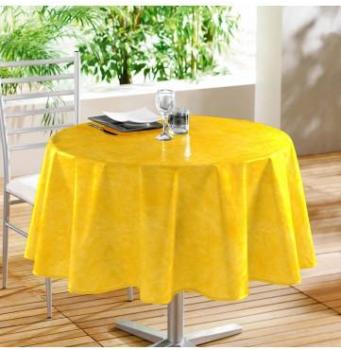 Nappe Ronde PVC (160 cm de Ø) Faux Uni Béton Ciré