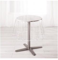 Nappe Ronde PVC Transparent avec Biais Coloré