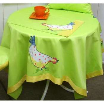 Nappe spécial Pâques motif poule dessinée à la main Nappe spécial Pâques motif