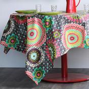 Nappe 100% coton enduit antitache rosace géométriq