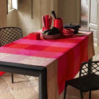 Nappe enduite Fleurs de Kyoto Cerise