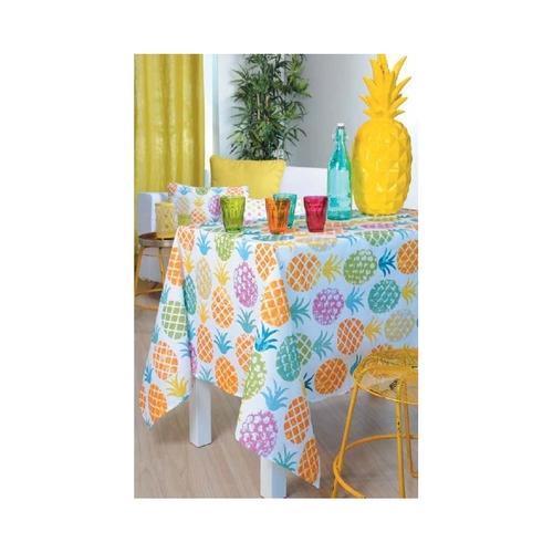 Nappe Enduite anti-tache imprimée ananas