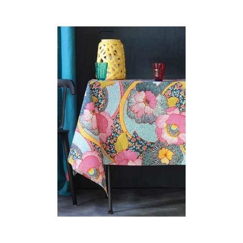 Nappe Enduite anti-tache imprimée fleurs vintage