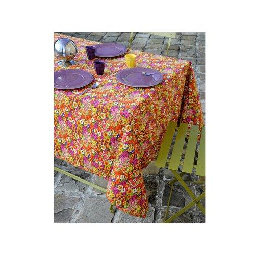 Nappe 100% coton enduit antitache motif fleur libe