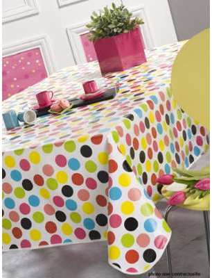 Nappe en toile cirée ronde 140 cm Pastilles