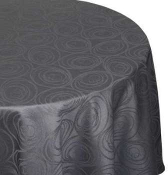Nappe ovale 180x300 cm Jacquard 100 coton SPIRALE anthracite Nappe ovale 180x300 cm Jacquard