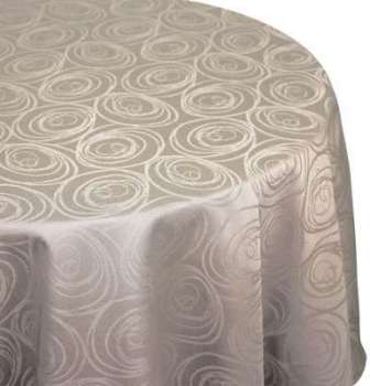Nappe ronde 180 cm Jacquard 100% coton SPIRALE tau