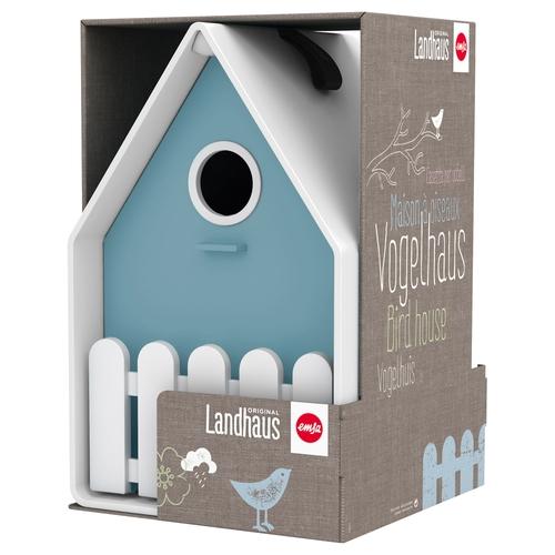 EMSA - Nichoir Landhaus pour Oiseaux - Blanc et Bl