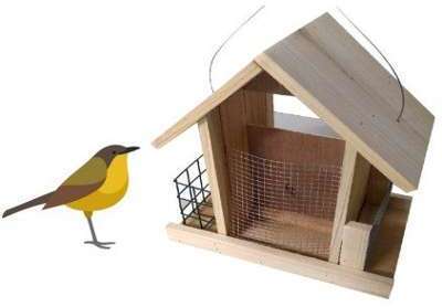 Mangeoire à oiseaux en bois