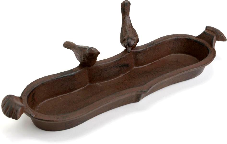 Bain oiseau fonte coloris rouille 47cm