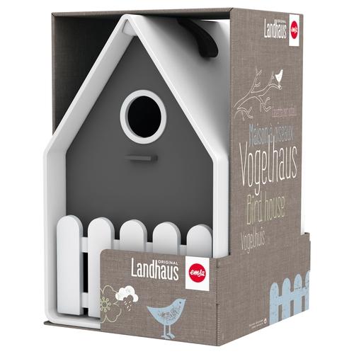 EMSA - Nichoir Landhaus pour Oiseaux - Blanc et Gr