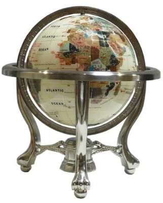 Globe terrestre de bureau 22 cm Blanc 3 pieds acie