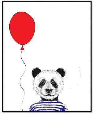 Affiche encadrée enfant 40x50cm panda {CouleurRetr