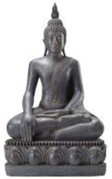 Statue Bouddha assis en résine grise H 150 cm