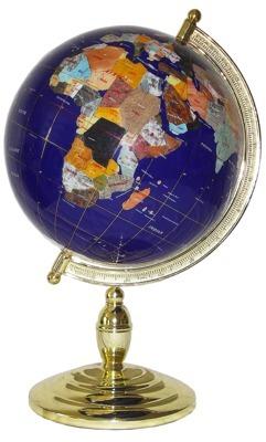 Globe terrestre de bureau 33 cm Bleu 1 pied doré