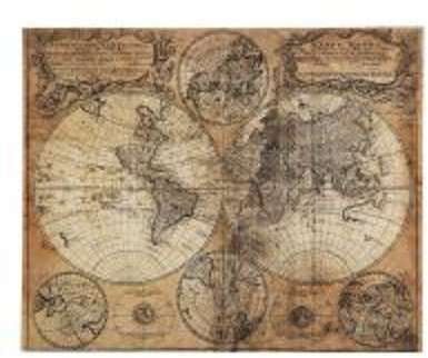 Toile effet vieilli 73 x 93 cm MAPPEMONDE Toile effet vieilli 73 x 93