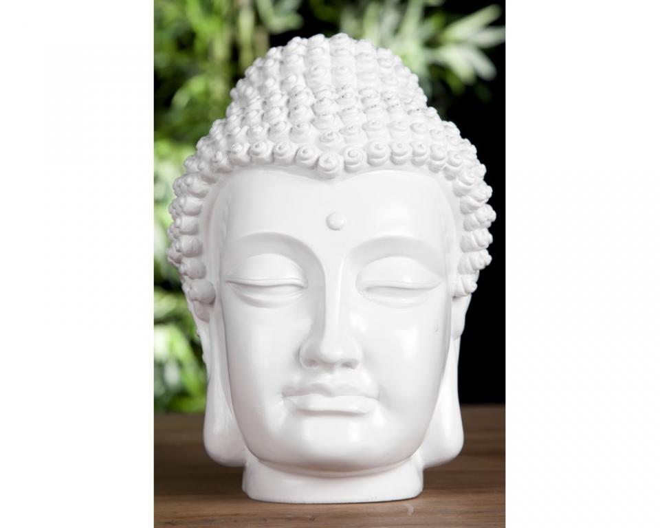 Statue tête bouddha blanche
