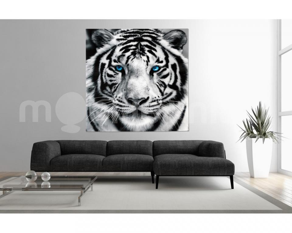 Tableau contemporain tigre blanc